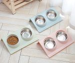Yukon Double Pet Feeding Bowl - Pink