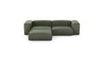 Three Module Chaise Sofa - Leather - Olive - 272CM X 199CM