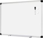 White Mag + 2 Magnets+ Marker Eraser 280 X 360 – Magnetic Dry Erase White Board Whiteboard – Silver Aluminum Frame – 1903772