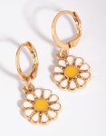 Goldair Gold Daisy Huggie Hoop Earrings