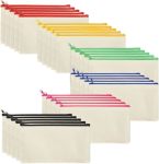 Cruleen 20 Pcs Blank Canvas Zipper Pouch Bulk Makeup Bags Bulk Pencil Pouch With Zippermulti-purpose Diy Crafts Toiletry Canvas