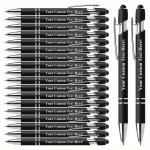 Customizable Metal Ballpoint Pen Set With Stylus - Smooth Writing Medium Point Retractable - Ideal For Office School Journaling