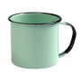 Mug Enamel - Cream - Green - 8CM - 8 Pack