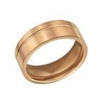 Daniel Men's Rose Gold Stainless Steel Band Ring - Size 8
