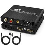 Tendak HDMI Audio Extractor 4K HDMI To Optical Spdif + 3.5MM Stereo + Rca L r Audio Adapter Converter With Volume Control Suppor