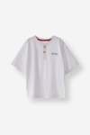 Loose Fit Henley Neck Tee - 10 Optic White