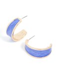 Goldair Gold Blue Marble Inlay Hoop Earrings
