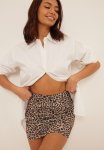Rouched Front MINI Skirt - Leopard