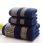 3PCS Cotton Jacquard Towel 2 Hand Towels & 1 Bath Towel Absorbent & Quick-drying Showering Towel Super Soft & Skin-friendly Bath