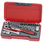 - 1 4 Inch Drive Socket Set 24 Pieces - T1424