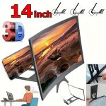 14-INCH 3D Mobile Phone Screen Magnifier HD Curved Magnifier Projector With Foldable Stand Compatible With All Smartphones - Por