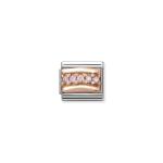 Composable Classic Link Rose Gold Pink Stones