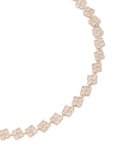 Rose Gold Plated Cubic Zirconia Medium Leaf Hoop Earrings
