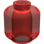 Parts Plain Minifigure Head Block Open Stud 3626B - Trans Red