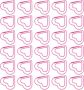 100PCS Pink Heart Shaped Paper Clips Metal Valentine Party Supplies