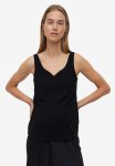 Mama Ribbed Vest Top - Black