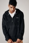 Teddy 1 4 Zip Mountain Hoodie - Black
