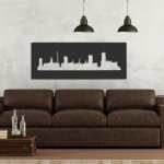 Pretoria Skyline Wall Art Black White - White