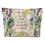 Bible Verse Makeup Bag For Women Colorful Flower Portable Travel Organizer Toiletry Cosmetic Bag With Zipper Roomy Makeup Bags S