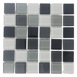 Crystal Glass Mosaic Tile Grey Mix 15CM X 15CM
