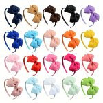 Solid Color Bowknot Head Hoop Cute Simple Decorative Hair Accessory Polyester Headwear For Baby Girls Ideal Choice For Gifts