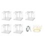 Clear Cake Box 5 Piece Tall Cake Box With Ribbon And Crown