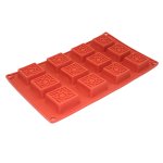 Silicone Mould Tray Square Filgree 12CUP
