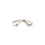 Pointed Three Diamond Arch Band - Natural White Gold 18CT