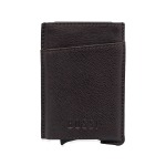Bossi Mechanism Cardholder Wallet With Mag-clip Sleeve - Goat Sciver Nappa Brown