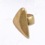 Giant Triangle Elasticated Ring - Gold Free