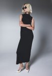 Gathered Bodycon Dress - Black