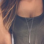 Simple Chain Vertical Stick Necklace Personality Geometric Long Sweater Chain Female Jewelry Gift