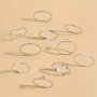 Elegant Simple Stackable Rings Set Of 10 - Geometric Zinc Alloy Women's Fashion Rings With Imitation Pearls - Versatile No-Plating Jewelry For Casual Party And Vacation