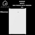 Hisense Mora White Bar Fridge With Freezer - 91L