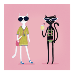 Feshun Cats Art Print