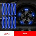 20PCS Car Wheel Hub Reflective Sticker Colorful Luminous White Wheel Decoration Stripe Sticker Wheel Decoration Stripe Night Sti