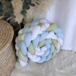 Cot Bumper Braided 5 Strand Rainbow Eucalyptus Owl Set