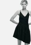 Embroidered-motif Asymmetric Dress - Black Wicked
