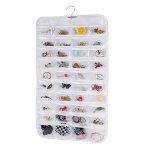 Bloss Hanging Jewelry Organizer Double Sided 80 Pockets Jewelry Chain Storage Bag 2 Layer Of Fabric Jewelry Organizer Holder For