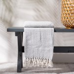Cotton Throw - Diamond - Light Grey