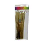 Gold Plastic Knife Pack Of 8