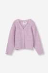 GIRLS Fluffy Cardigan - 10 Lilac