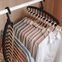 Space-saving Multi-hole Abs Plastic Hangers - Foldable Heavy Duty Closet Organizer For Home Dorm Bedroom Wardrobe Essentials