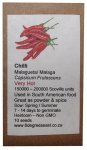 Heirloom Veg Seeds - Chilli - Malagueta Birds Eye
