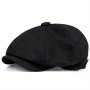2023 New Men's Linen Octagon Newsboy Hat British Casual Gatsby Driving Hat