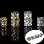 100PCS Golden & Silvery Acrylic Crystal Rhinestone Spacer Beads 6MM 8MM - Diy Jewelry Making Kit For Necklaces And Bracelets