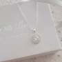 B118 - 925 Sterling Silver Round Cz Stone Necklace 9MM On 45CM Chain