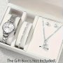 6PCS Women's Watch Minimalist Fashion Quartz Watch Analog Stainless Steel Wrist Watch & Jewelry Set Gift For Mom Her