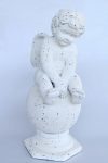 White Distressed Angel Sitting On A Ball – 60X40X27CM
