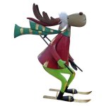 Metal Ice Skiing Deer With Pants 40CM